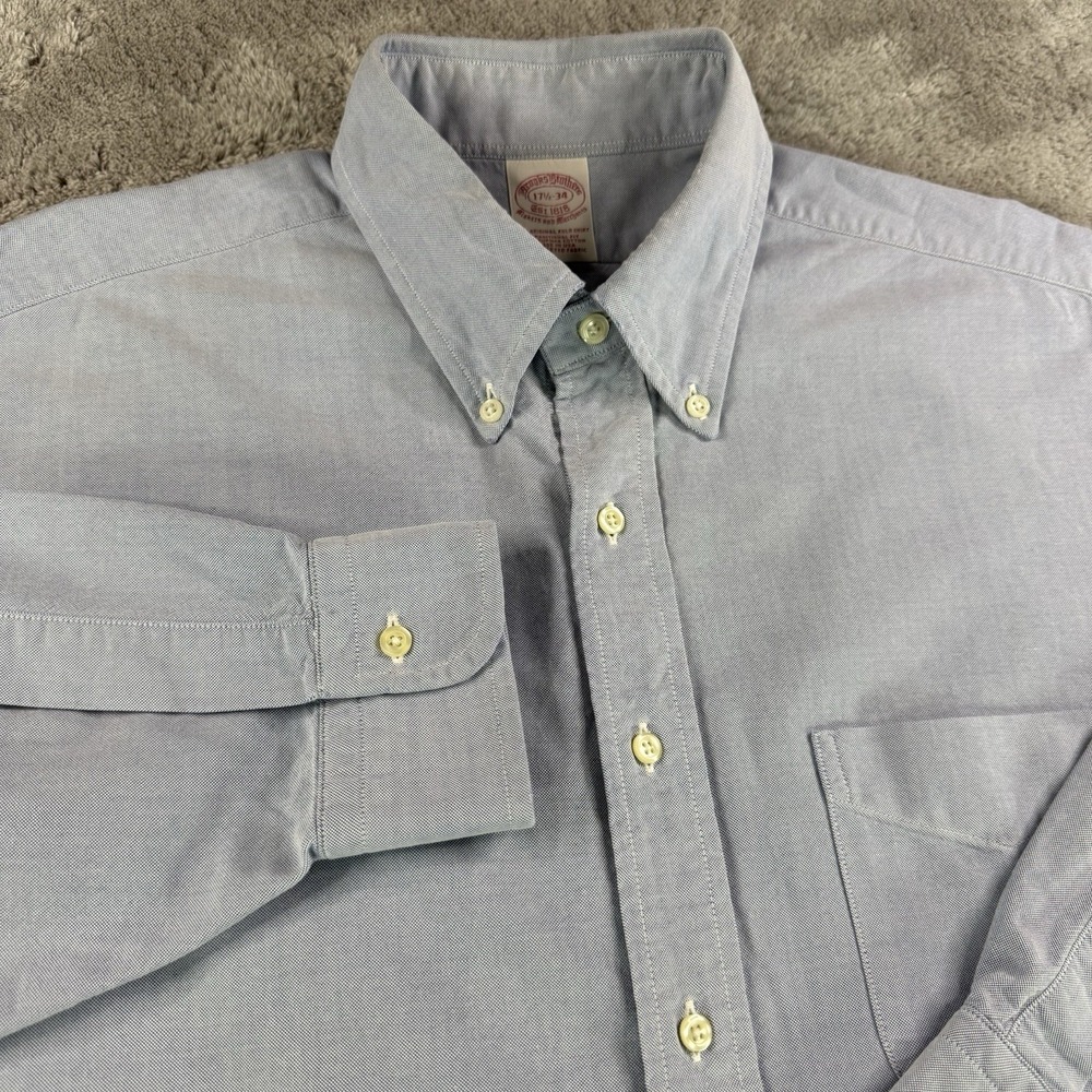 Brooks Brothers Vintage USA Oxford Shirt Mens 17.5 34 Blue Button Down OCBD